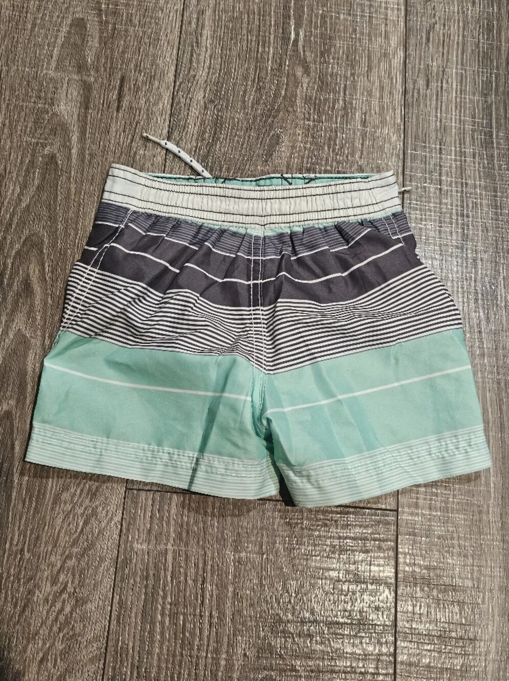 Baby Swim Trunks Size 18 M Blue Shark & Snack Swim Trunks with Navy Waistband